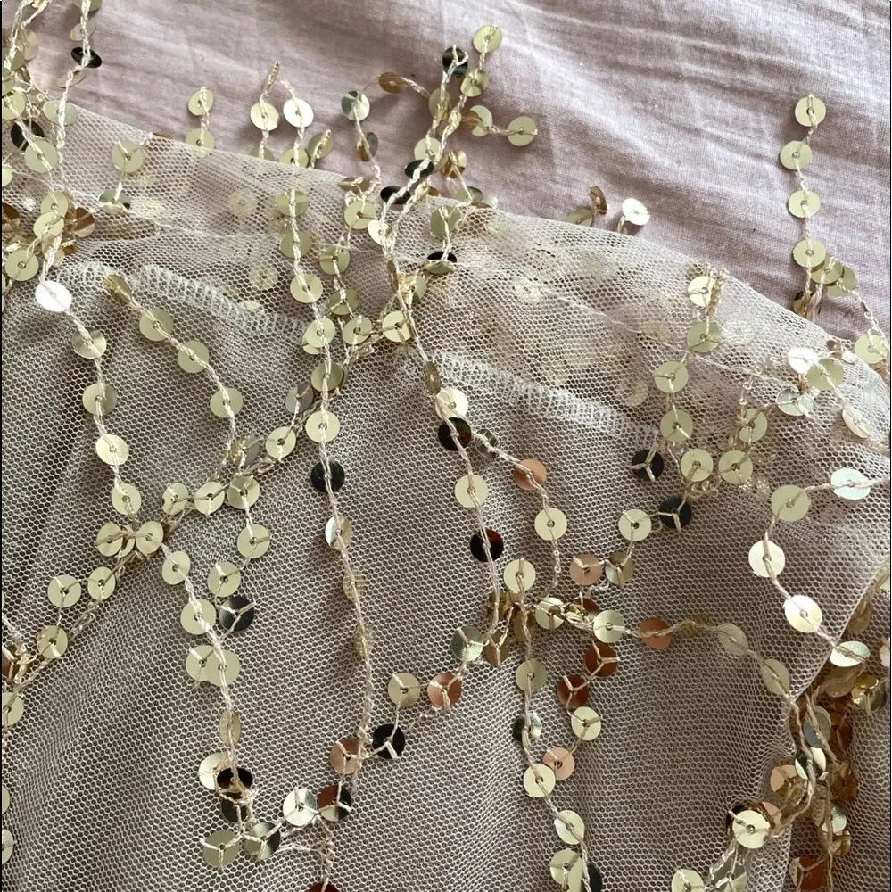 Gold Sequin Tassel Party Cocktail Halter Dress - Picture 8 of 12